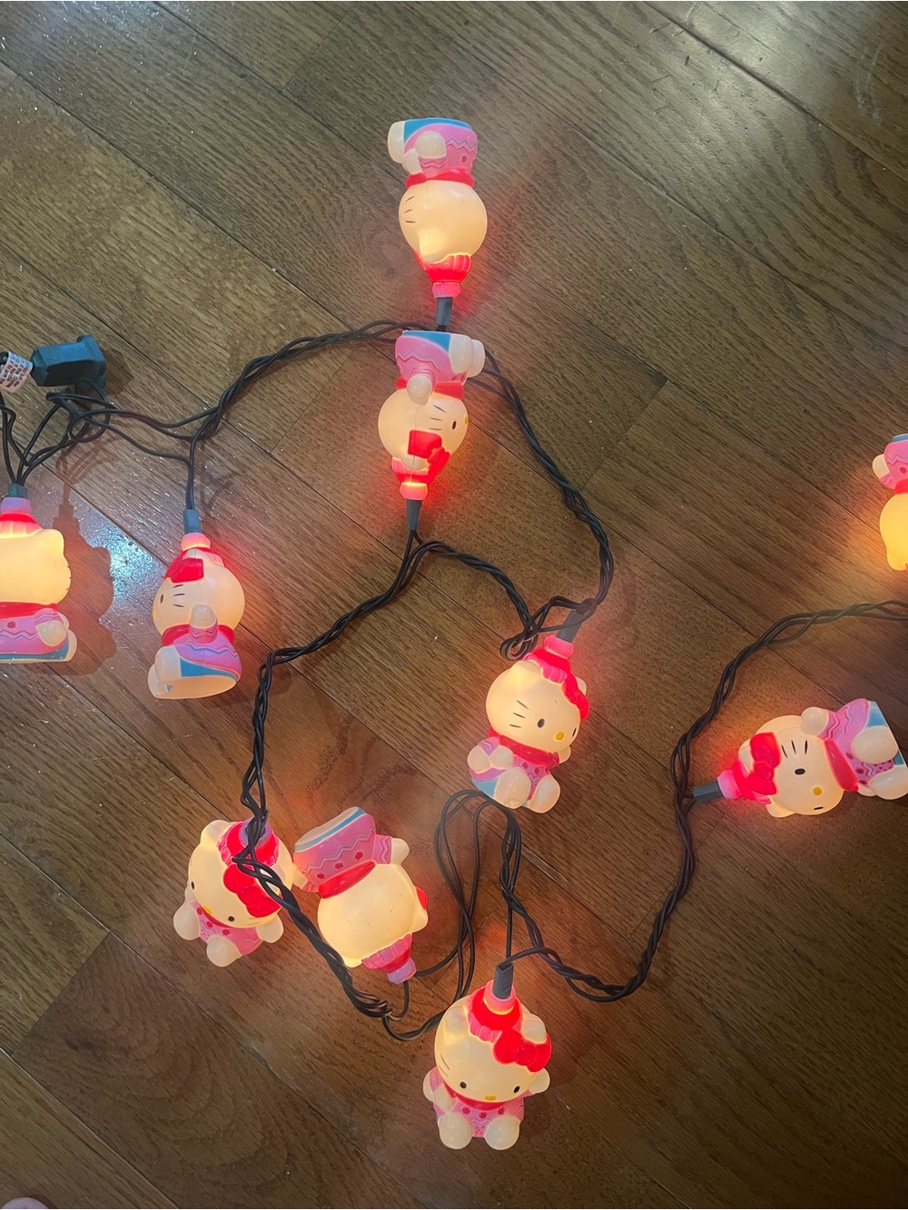 Vintage Hello Kitty String Lights Christmas Decor Camper Lights Tested 2001 Y2K